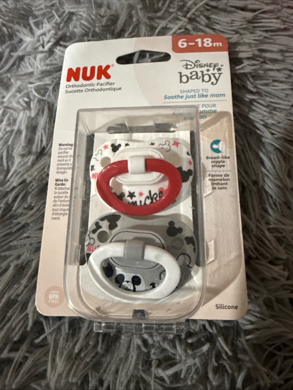Nuk Disney Baby 6-18m Pacifier - Red & White